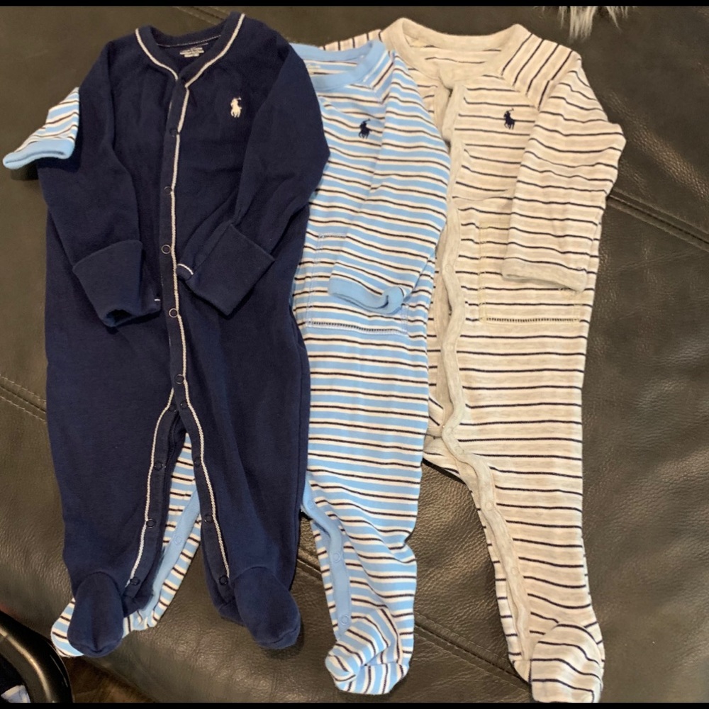 Polo Ralph Lauren Footed Cotton Coveralls 3 pack